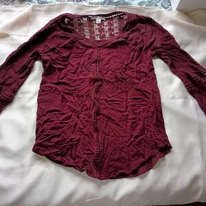 Burgundy Long Sleeve Top